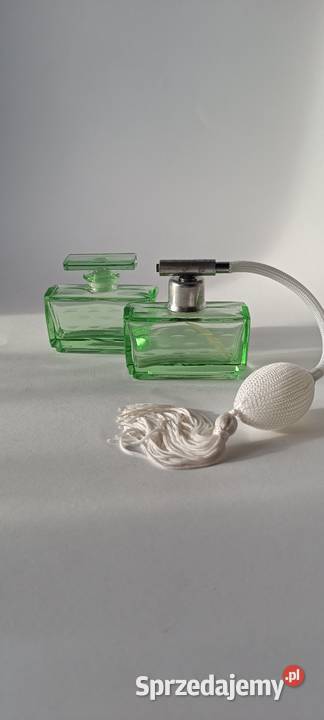 Komplet toaletowy 2 perfumerii z zielonego szkła zielony Jastrzębie-Zdrój