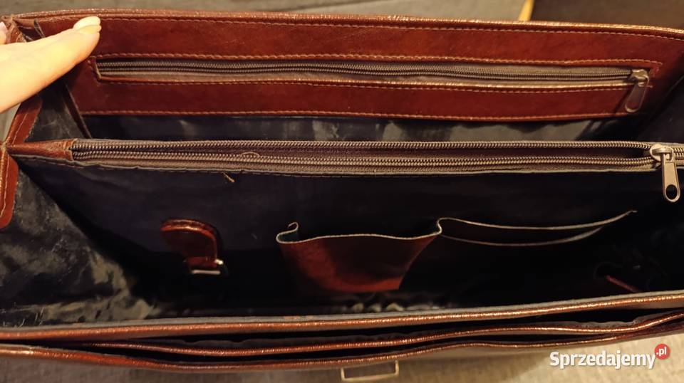 Brązowa aktówka skórzana męska Dla mężczyzn mazowieckie Warszawa