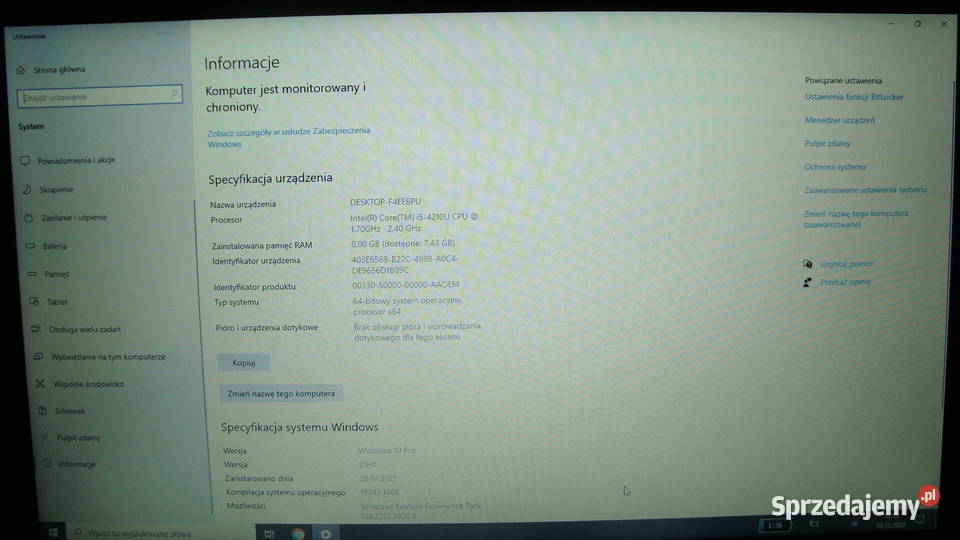 LAPTOP HP 840 8GB 256 SSD W10 Intel Core i5