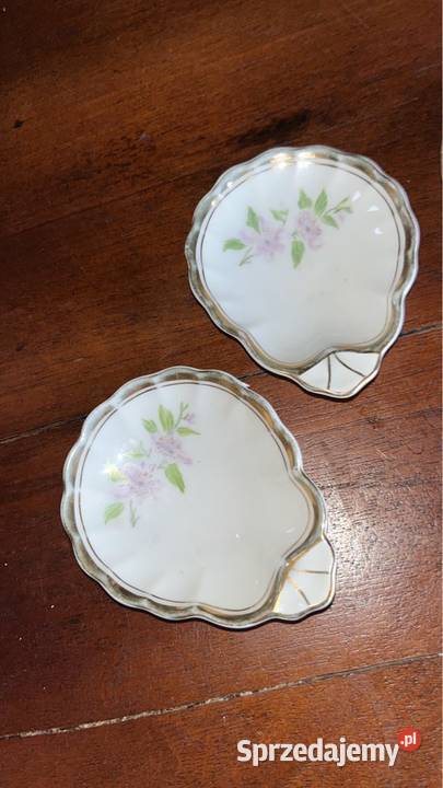 Konfiturówka muszelka SygKpm i BG Fiolki Porcelana i szkło pomorskie Gdańsk