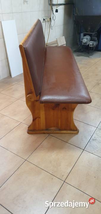 Ławka Drewniana z Obiciem i oparciem Barowa styl Rybnik