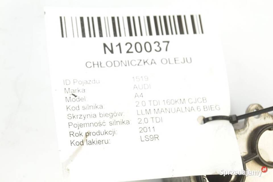 03L117021C A4 B8 CHŁODNICZKA OLEJU osobowe Lipno