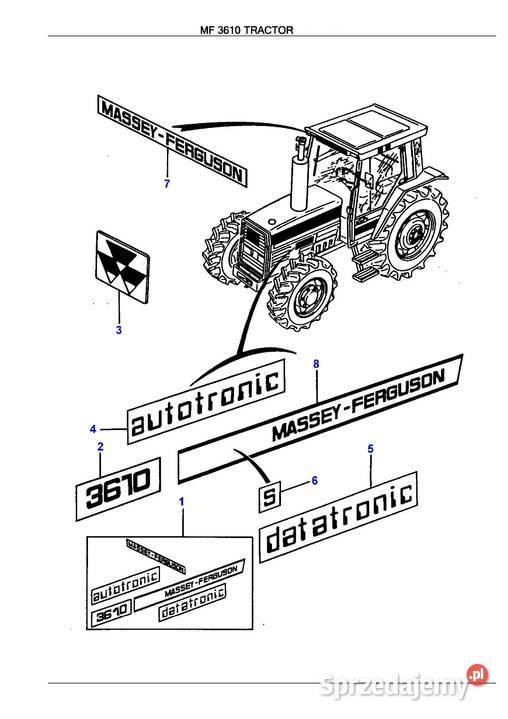 Katalog części MF 3610 Massey Ferguson 3630 3650 Szamotuły