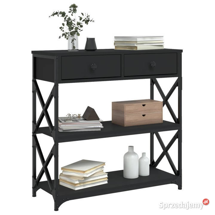 Stolik konsolowy czarny 75x28x75 WM834195 Warszawa