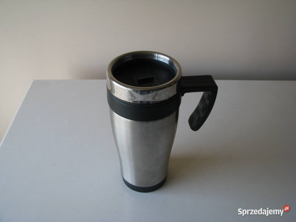Stalowy kubek termiczny z pokrywką 04 l małopolskie Brzegi