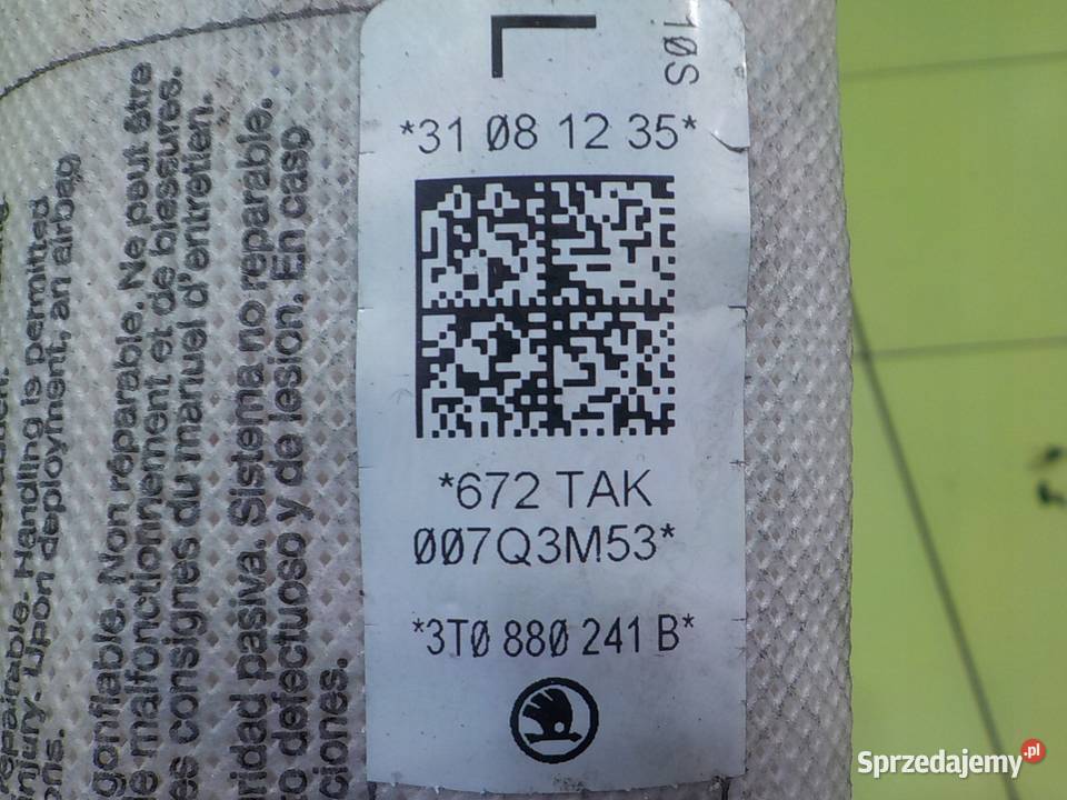 SUPERB II 20 TDI AUT 13r 5D AIRBAG poduszka Poduszki powietrzne Suków