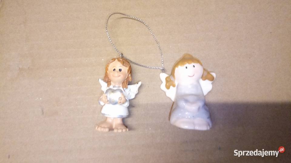 Dwa aniołki porcelana ozdoba na choinkę Warszawa