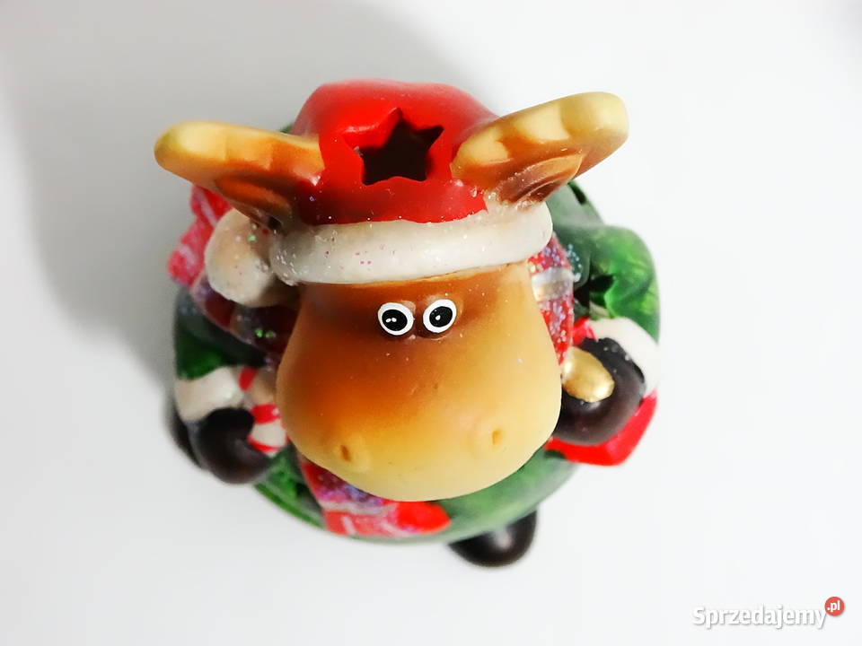 Zimowa figurka lampion porcelanowy dekoracja Biłgoraj