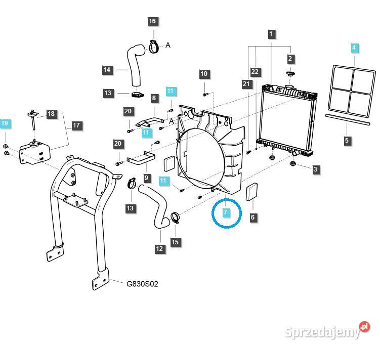 Obudowa chłodnicy radiatora TRG170 LS Tractor Tajęcina