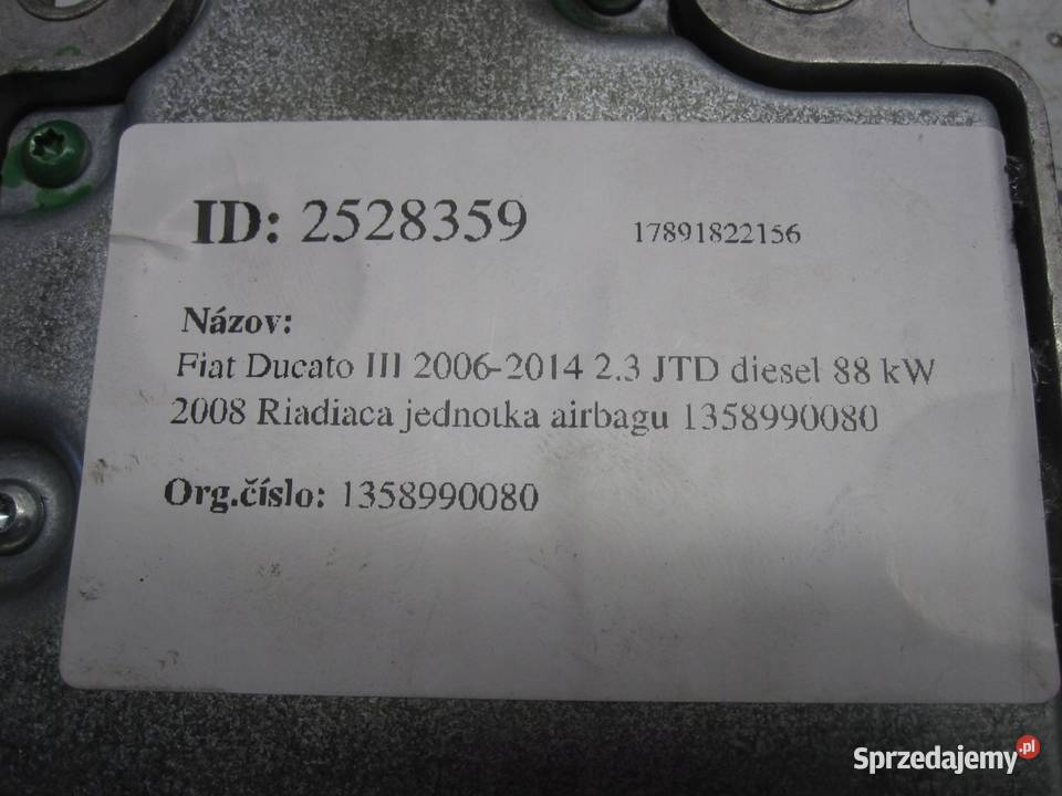 FIAT DUCATO III 10r moduł AIRBAG 1358990080 Poduszki powietrzne Kielce
