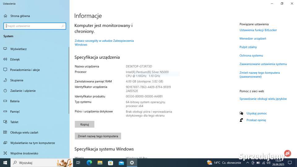 Dell Latitude 3190 SSD 128GB Intel Pentium N5000 świętokrzyskie Święta Katarzyna sprzedam