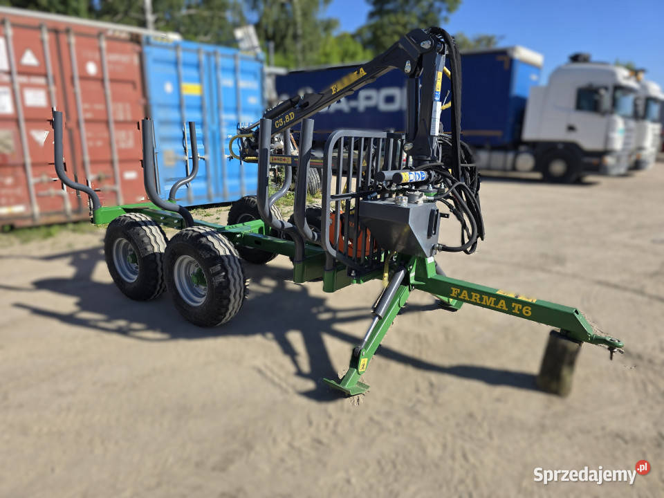 Przyczepa leśna do zrywki FARMA T6 własna warmińsko-mazurskie