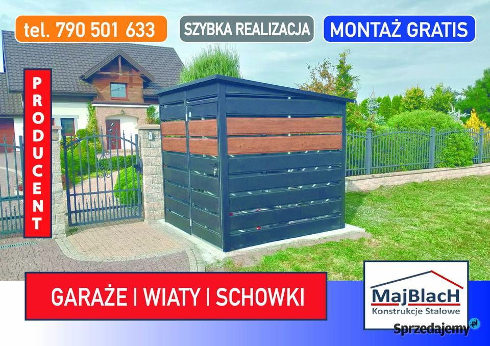 Wiata Śmietnikowa Altana ŚMIETNIK Garaż Blaszany Siedlce