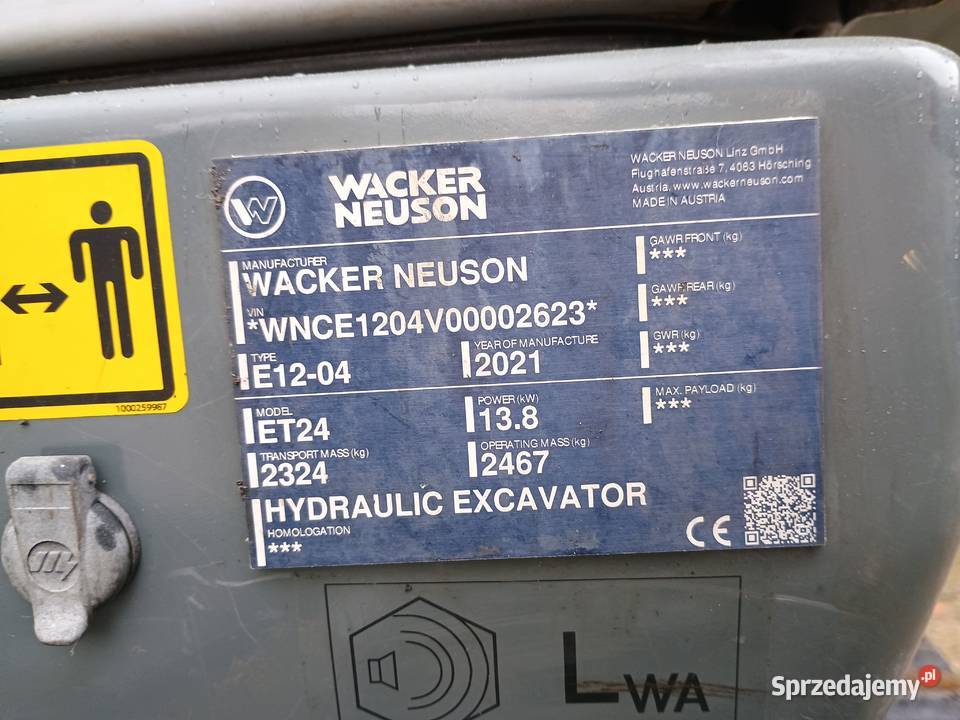 Minikoparka Wacker Neuson ET24 2021r śląskie Żywiec