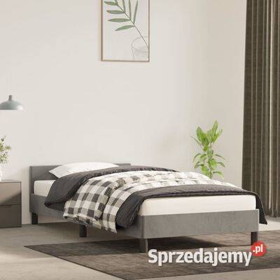 vidaXL Rama łóżka z zagłówkiem jasnoszara 90x200 Pozostałe Meble Warszawa