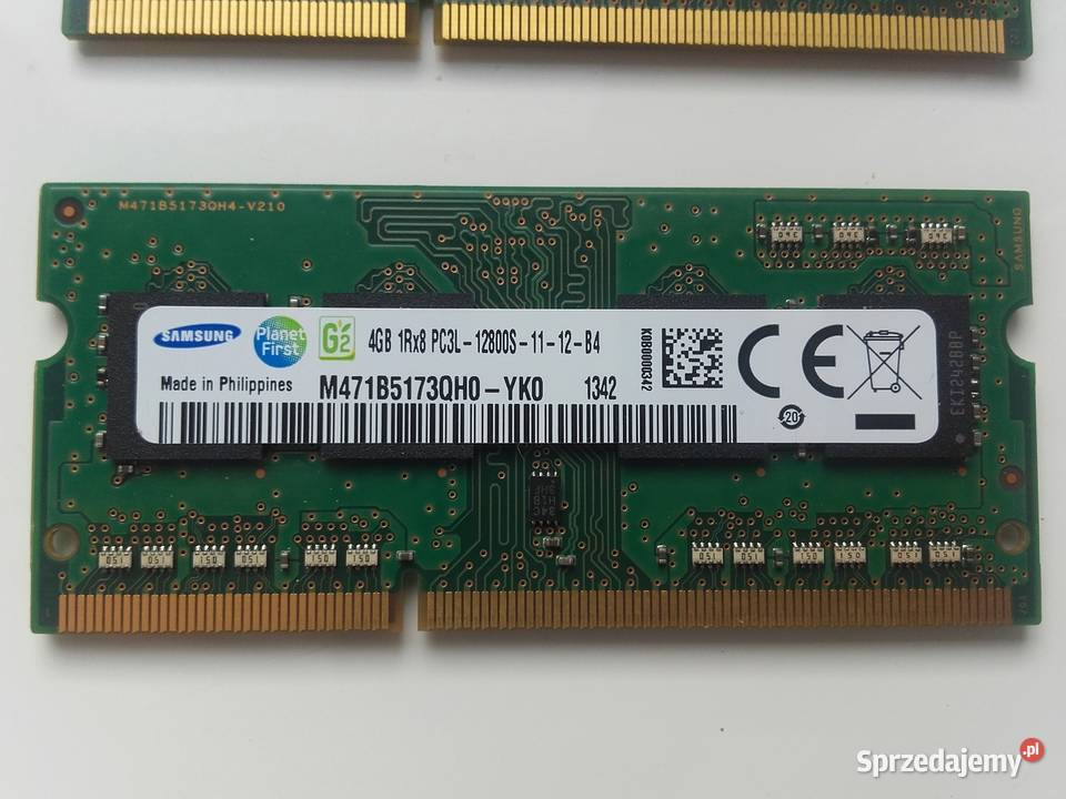 RAM DDR3 PC3L Samsung 8GB 2x4GB 1600MHz 12800S Pojemność 8GB Bydgoszcz