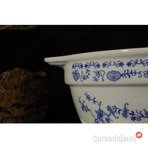 Porcelanowa misa z uchwytami Blue Onion Porcelana i szkło