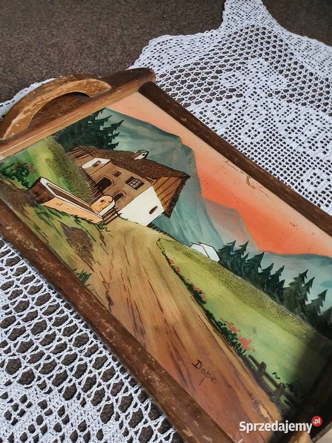 taca ręcznie wykonana malowana sygnowana Zabrze