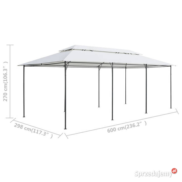 Altana z zasłonami 600x298x270 biała 180 gm Warszawa