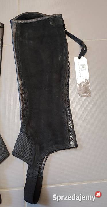 NOWE czapsy skórzane HORZE model Quinton czarne