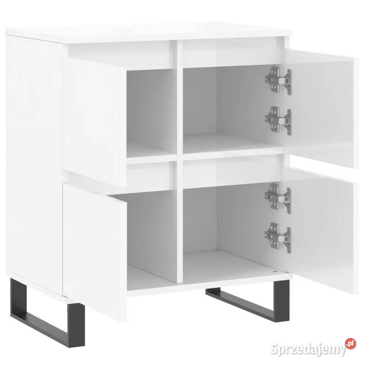Komoda biała z połyskiem 60x35x70 materiał Warszawa