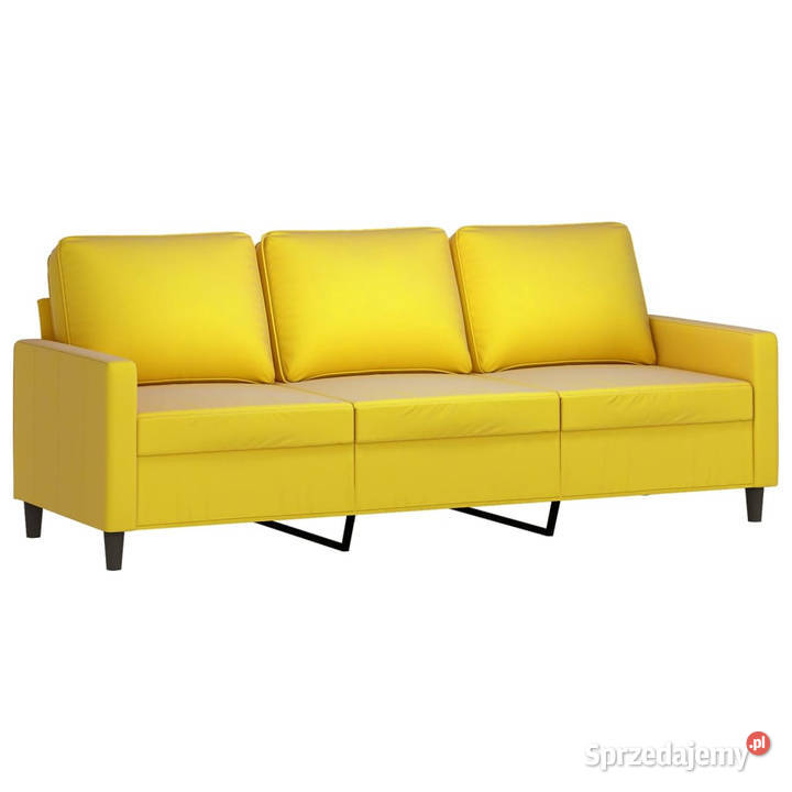 3osobowa sofa z podnóżkiem żółta 180 aksamit Warszawa