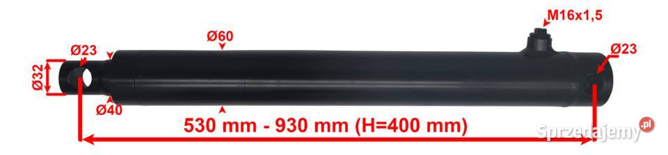 SIŁOWNIK HYDRAULICZNY SKOK 400 mm WYWROTU Solec Kujawski