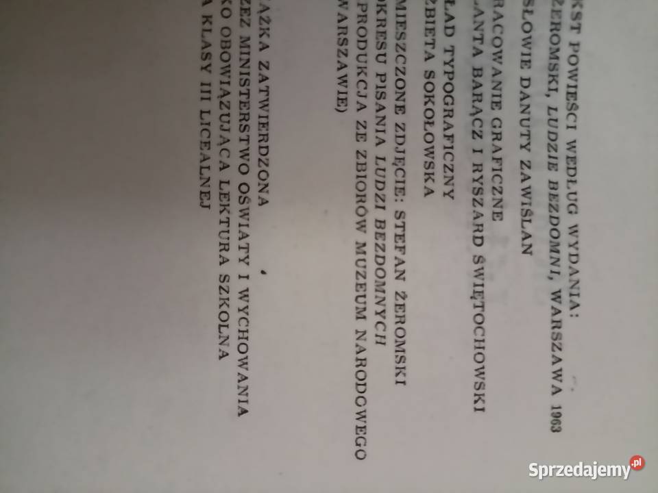 Żeromski lektury szkolne księgarnia Praga sprzedam