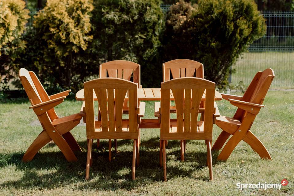 Meble ogrodowe drewniane składane typ X lamel 7 Kalety