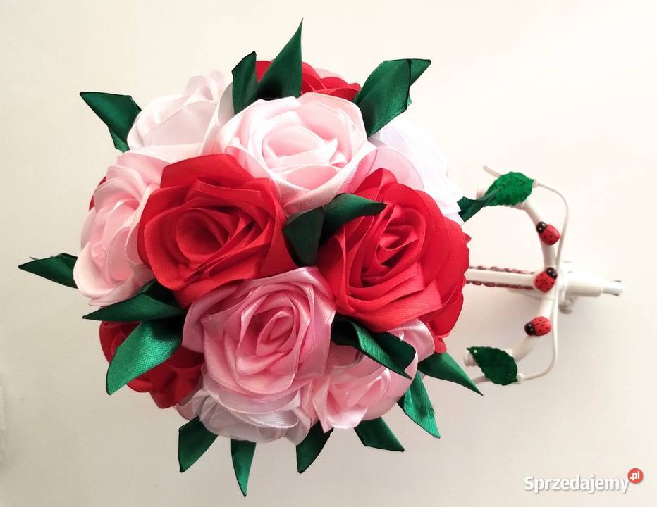 Rowerek z różami na prezent ozdoba handmade Grodków