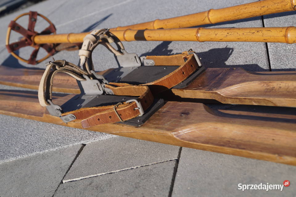 Stare narty jesionowe 160 kijki Pruchnik