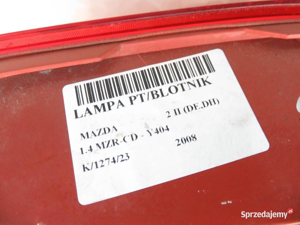 LAMPA PRAWA TYLNA MAZDA 2 II małopolskie