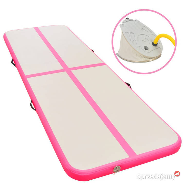 Mata gimnastyczna z pompką 400x100x10 PVC różowa Pozostałe mazowieckie