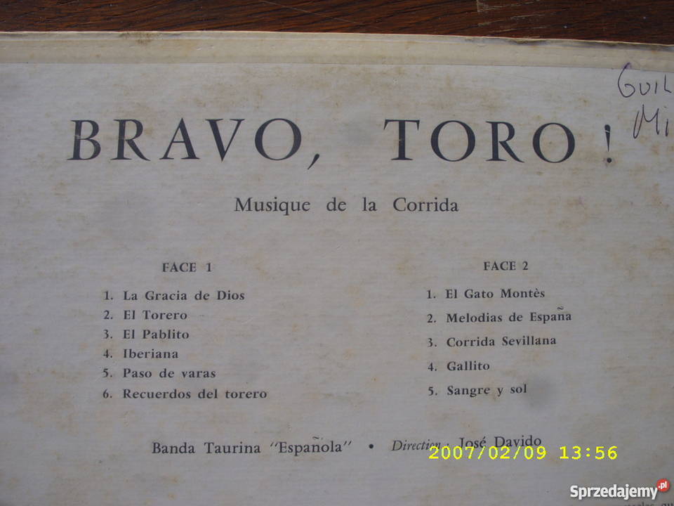 Folk LP BRAVO TOROMUSIQUE CORRIDA Espana Wołów