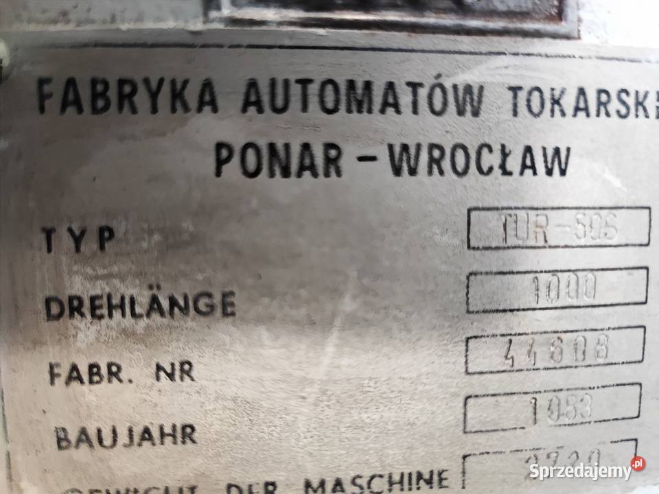 Tokarka Tur 50 x1000 2 metry 2000 mm kilka sztuk Produkcja małopolskie Grzechynia