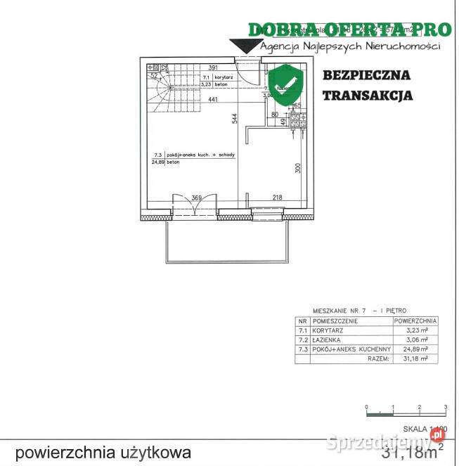 Dwupoziomowe mieszkanie z antresolą i balkonem Piętro 1 Sprzedaż pomorskie Gdańsk