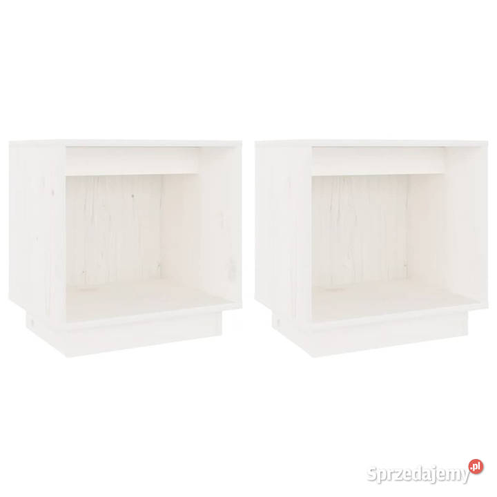 Szafki nocne 2 białe 40x30x40 lite drewno