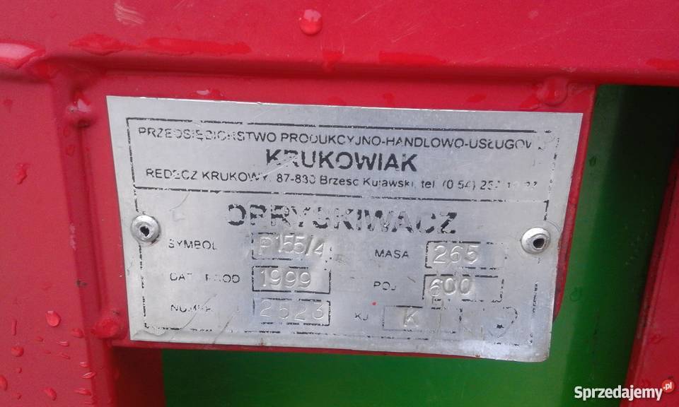 Opryskiwacz Krukowiak 600L stan nieuszkodzony