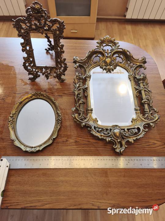 Zestaw z mosiądzu lustro duże i małe ramka na Kielce