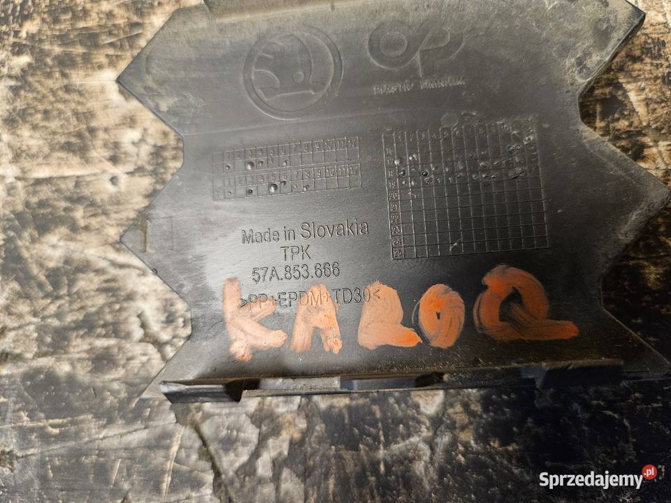 SKODA KAROQ ZAŚLEPKA ZDERZAKA PRZÓD 57A853666 Międzychód
