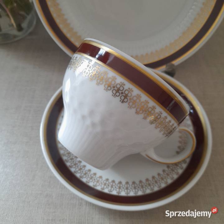 Trio śniadaniowe porcelanowe Kahla Niemcy DDR Bogatynia