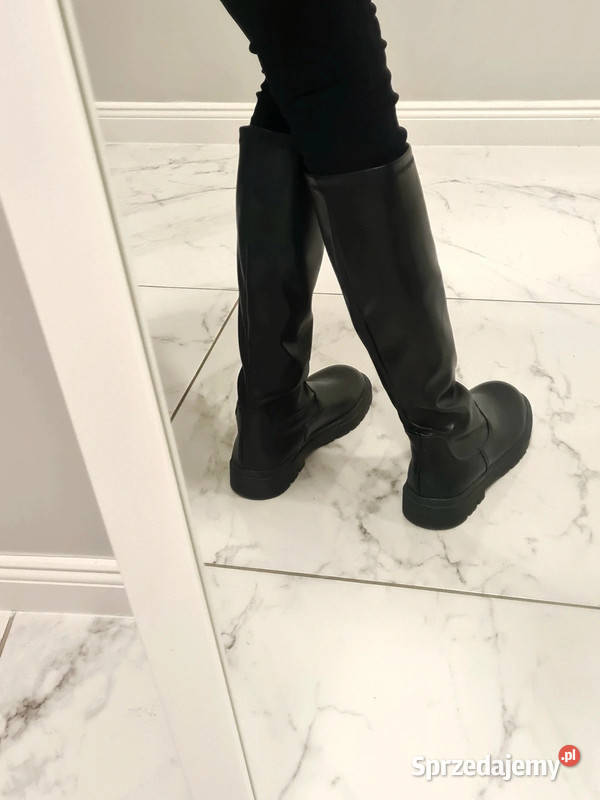 Czarne stylowe kozaki do kolan Warszawa sprzedam