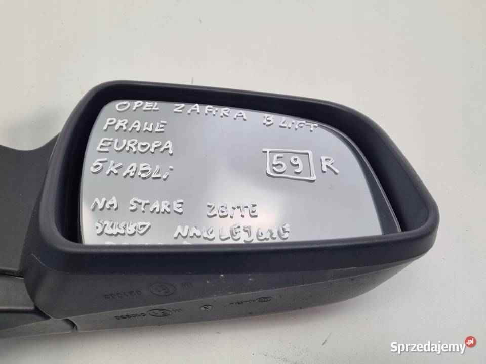 LUSTERKO Opel Zafira B 0514r PRAWE PASAŻERA 5 osobowe Lusterka zewnętrzne Rudka sprzedam