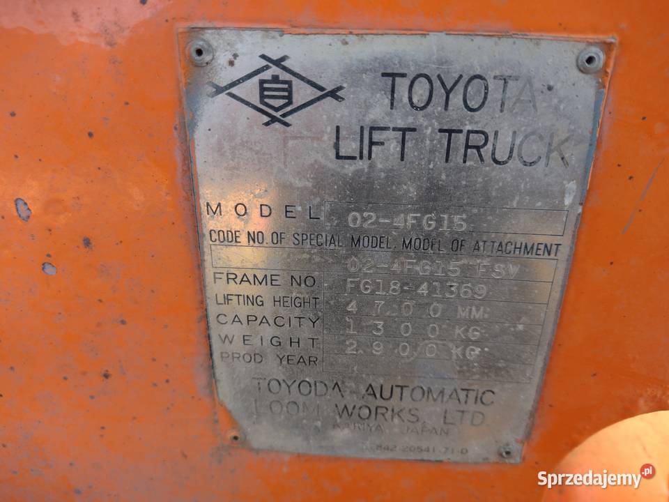 Wózek widłowy Toyota 1500 udźwigu gaz Toyota Sośno sprzedam