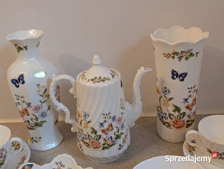 ZESTAW KAWAHERBATA Porcelana Aynsley Garden 21 Piła