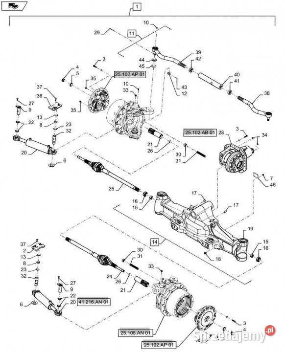 Holland T6090 T6070 Cięgno 84297786 Jastrzębniki
