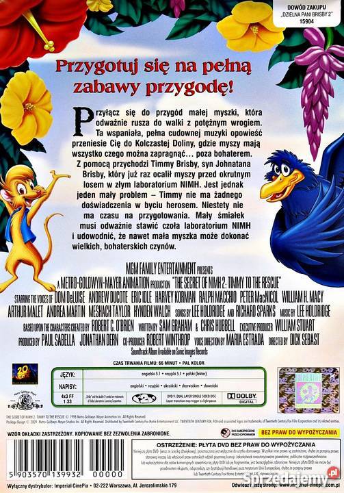 DZIELNA PANI BRISBY 2 TIMMY RUSZA NA RATUNEK Kalisz