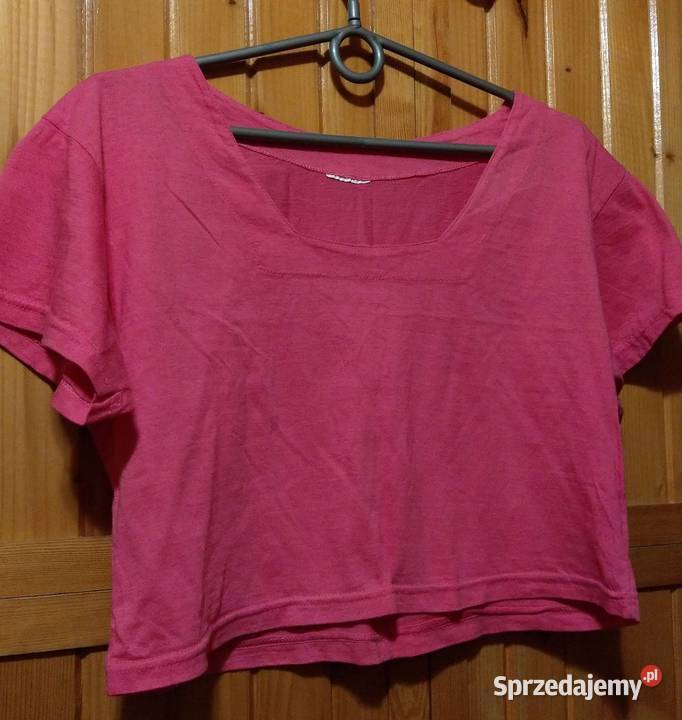 Różowy crop top M L XL wysyłka Bez wzoru Warszawa