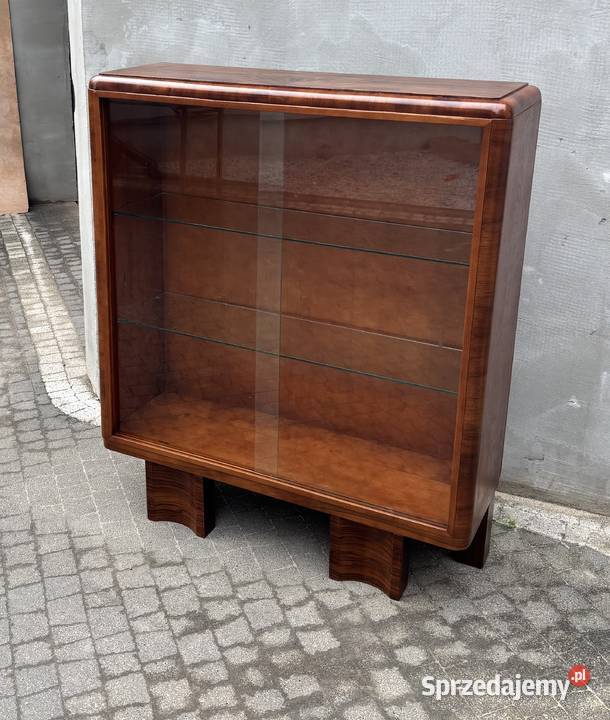 Witryna Orzech ART DECO Antyk Renowacji Idealna