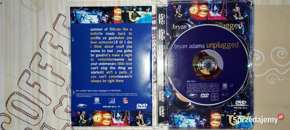 Bryan Adams Unplugged DVD Nowy Prawdziwy Rarytas rock Płyty i kasety kujawsko-pomorskie Wąbrzeźno